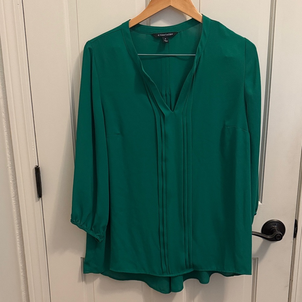 41 Hawthorn Green V-Neck Blouse